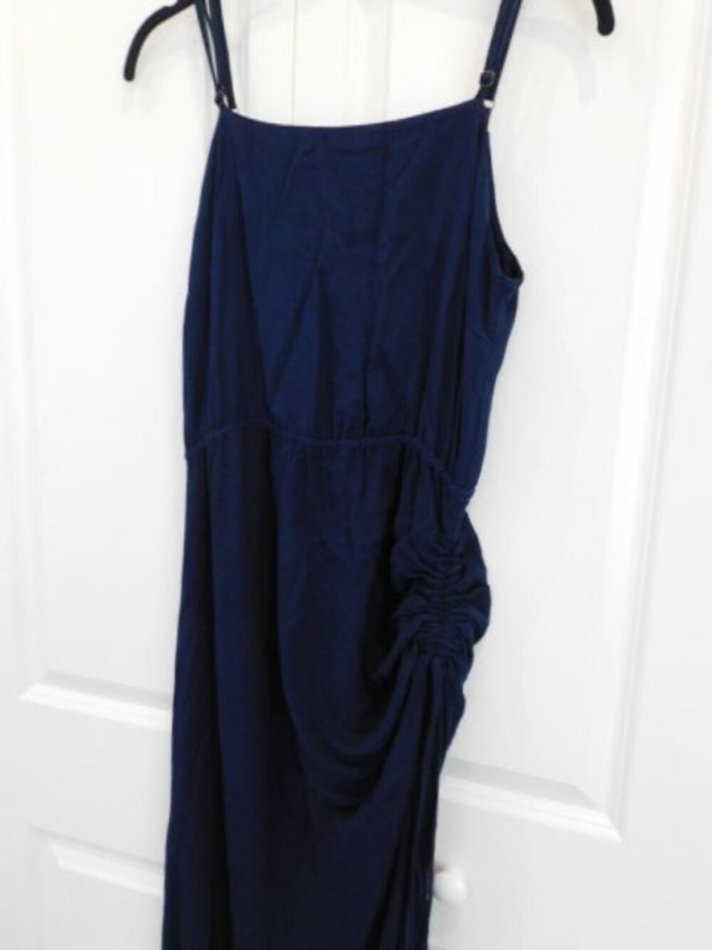 LA MADE size SMALL Allure Cinched Twill Dress in Navy Blue NEW - Picture 3 of 9